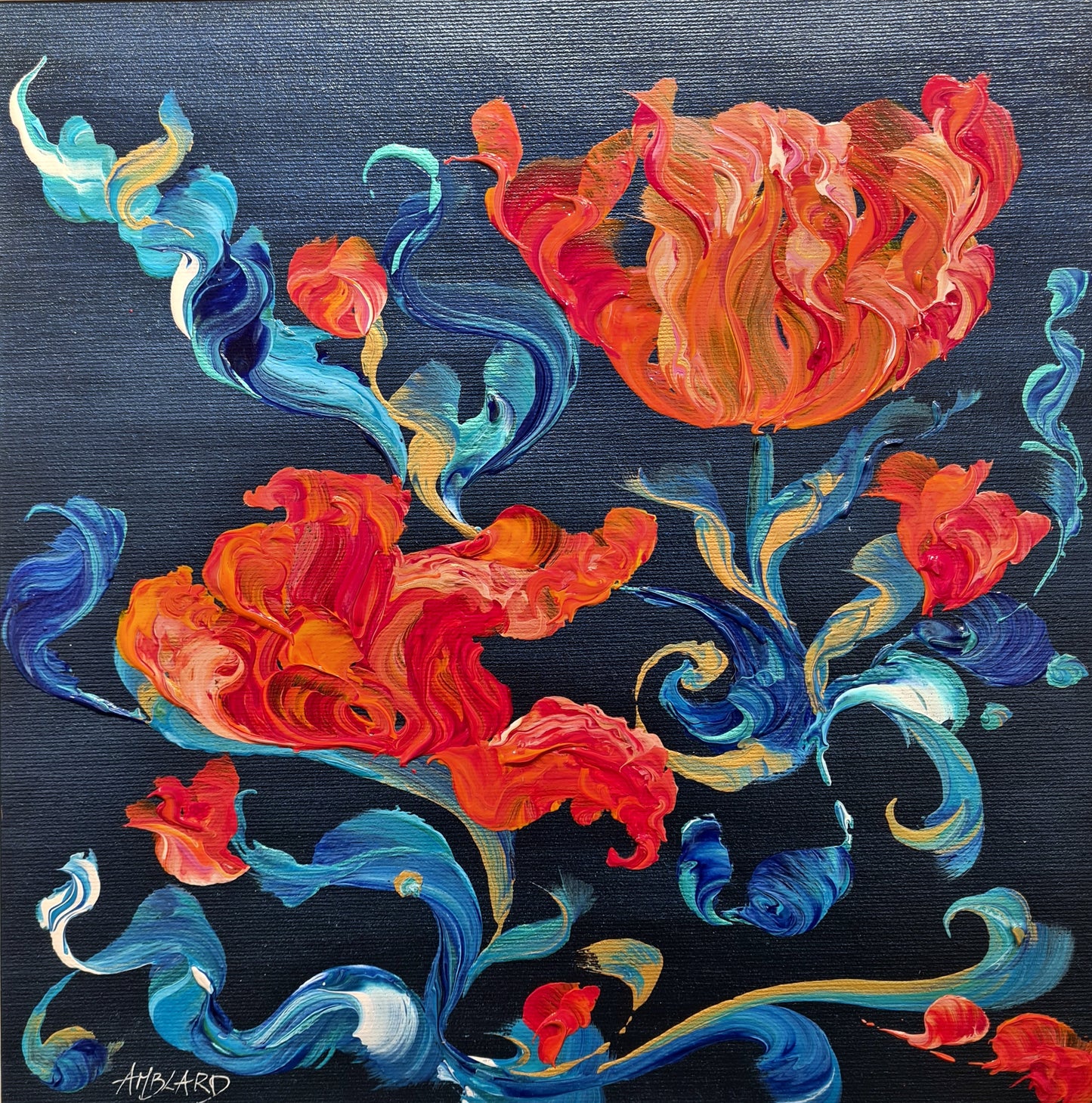 Tulipes rouges orangées