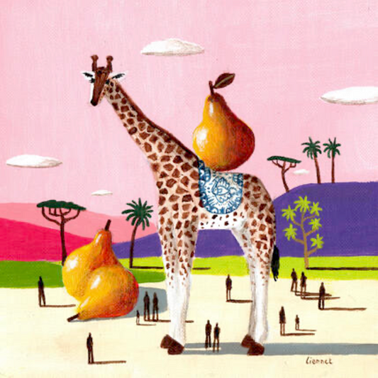 Girafe aux poires