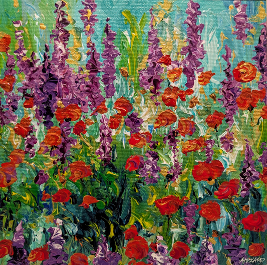 Piede d'alouette et coquelicots