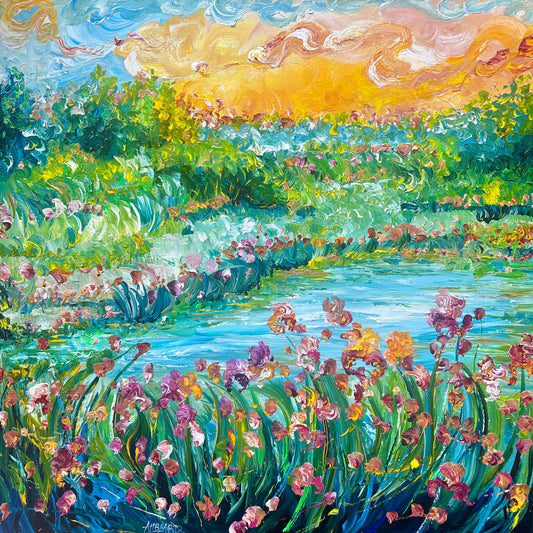 Irises at the water's edge