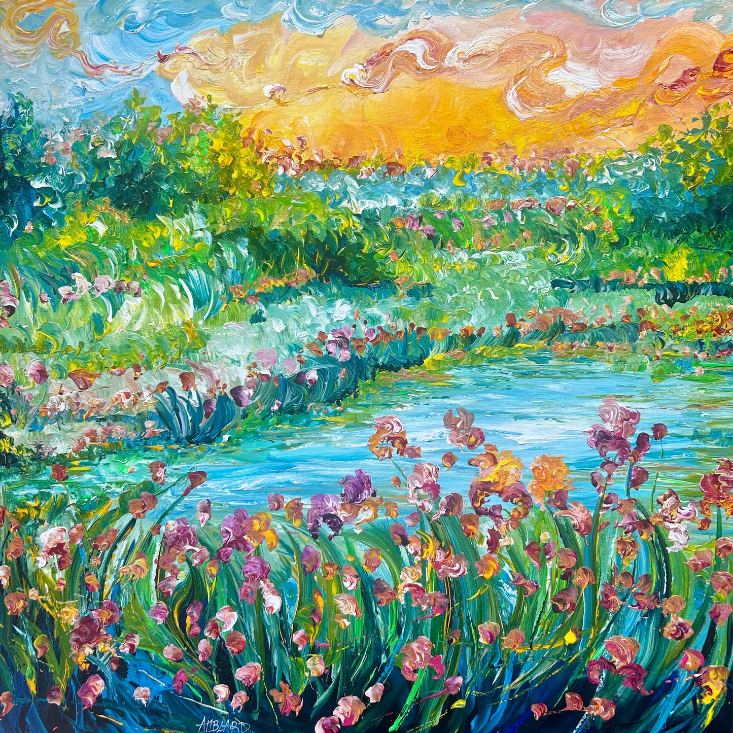 Irises at the water's edge