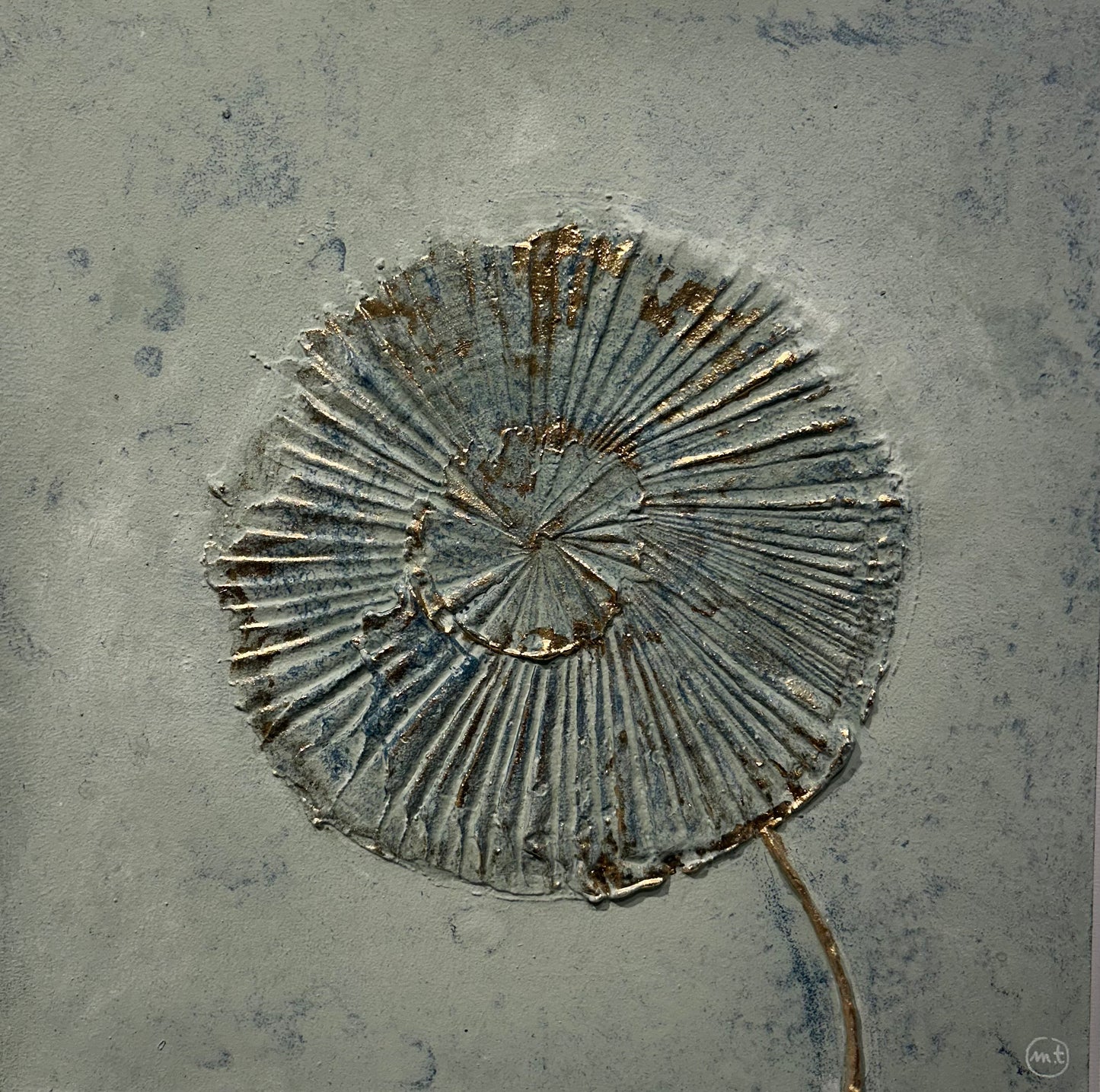 Grandes Fleurs Blueu et dorée