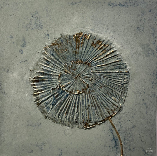 Grandes Fleurs Blueu et dorée