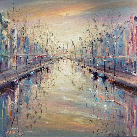 Canal's calm in winter's embrace