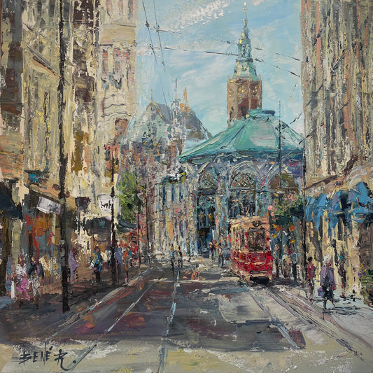 City pulse in autumn light