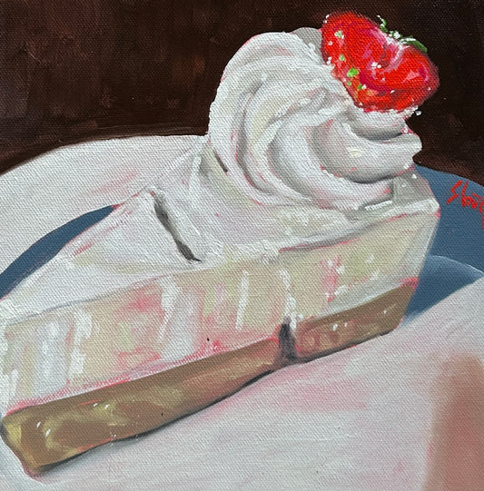 Still life, Cheesecake with top red