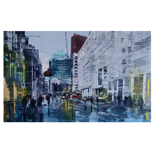 Kalvermarkt red trams 162x97cm