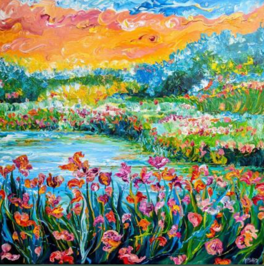 Tulipes au bord de l'eau