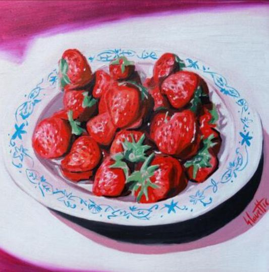 Red on porcelain
