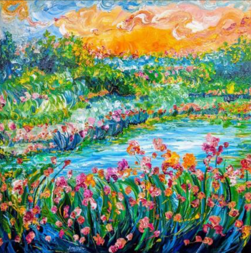 Irises at the water's edge (1)