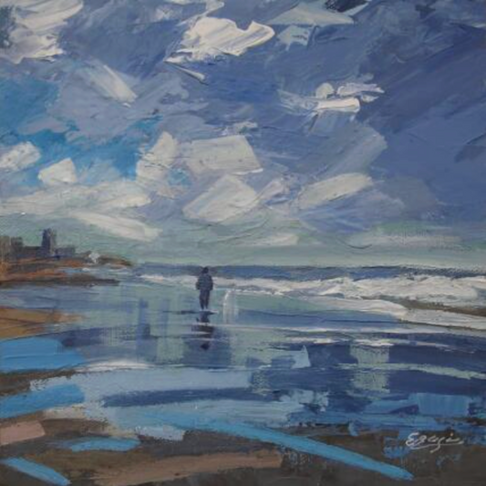 One figure by the sea