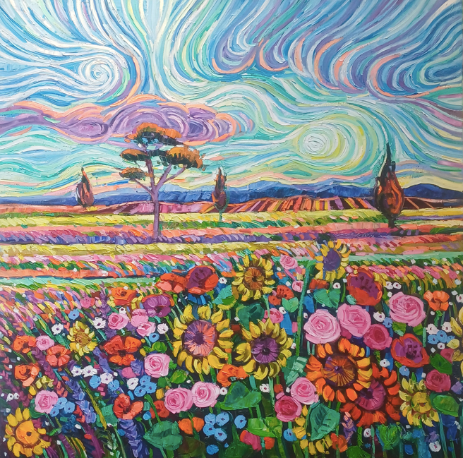 Blooms under a Starry Sky