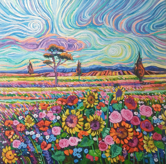Blooms under a Starry Sky