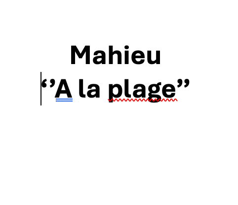 A la Plage